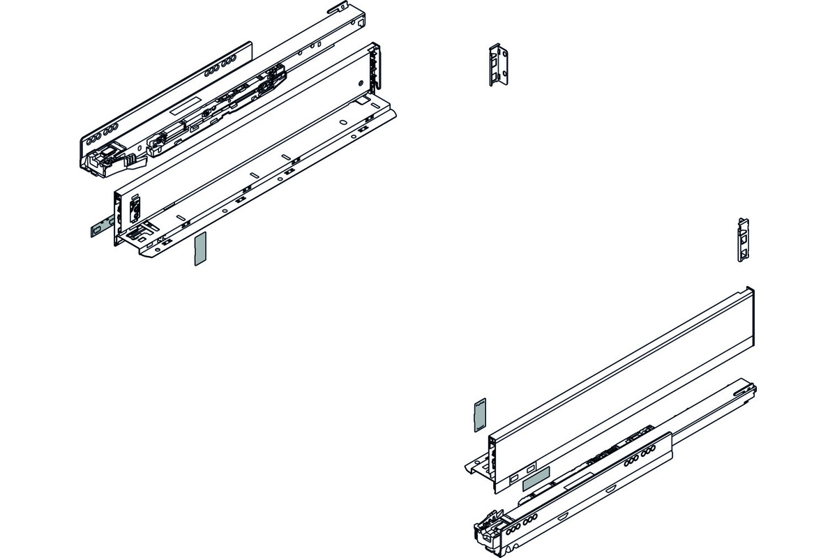 Schubkasten Komplett-Set BLUM Legrabox pure M, 40 kg