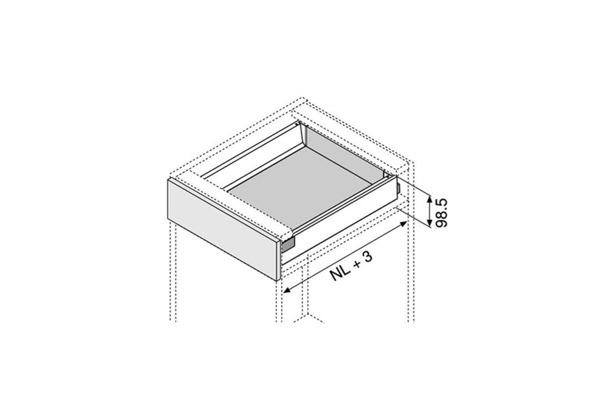 Komplett-Set Schubkasten BLUM TANDEMBOX antaro M / C mit Reling | opo.de