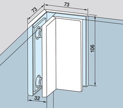 Verbindungsbeschlag PT 80 Eckbeschläge für Ganzglasanlagen DORMA GLAS Universal