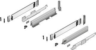 Komplett-Set Schubkasten HETTICH ArciTech 94/186, mit DesignSide klar, 70 kg