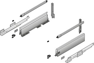 Komplett-Set Schubkasten HETTICH ArciTech 126/250, mit Längsreling, 70 kg