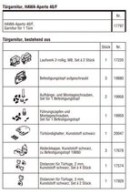 HAWA-Aperto 40/F, Garnitur für 1 Türe