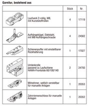 HAWA-Frontslide 60/A-Symmetric 2, Teilgarnitur für 2 Schiebeläden