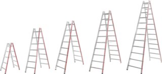 Sprossenstehleiter beidseitig begehbar HYMER 4023