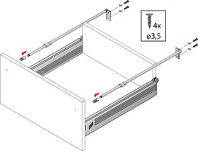 Relingset für Frontauszug HETTICH MultiTech