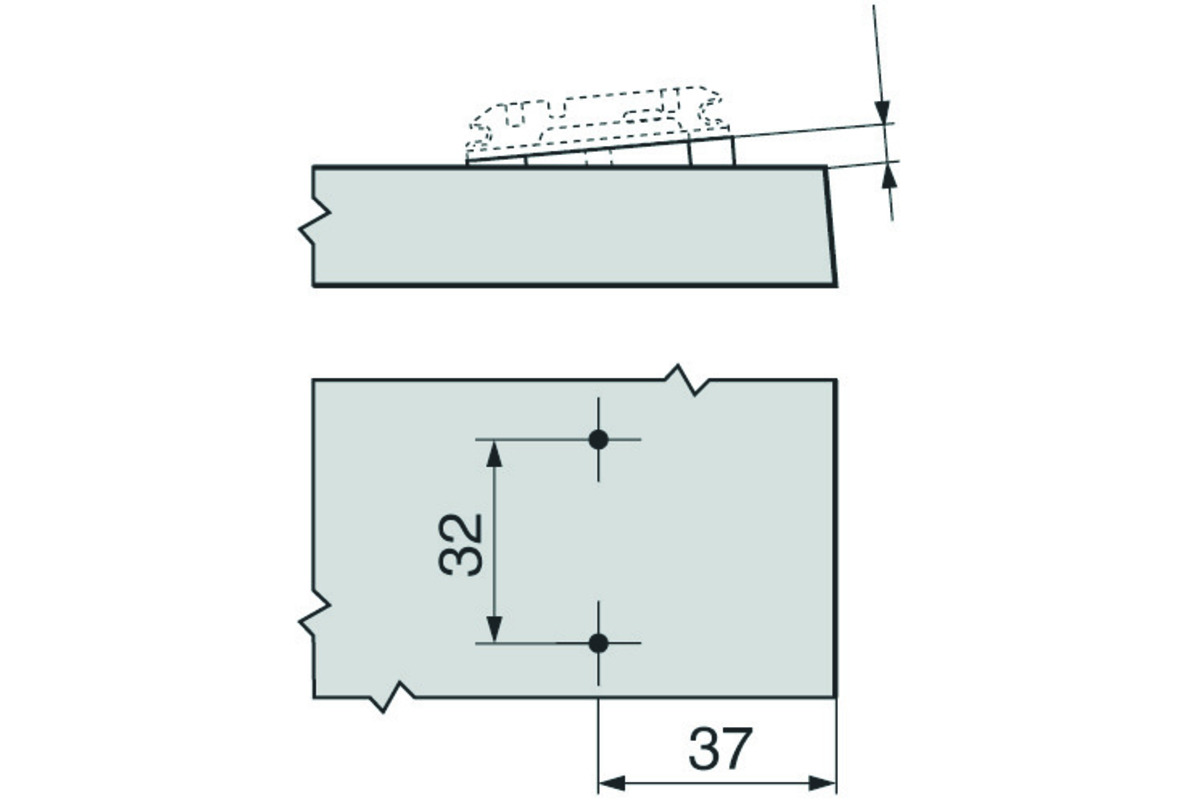 Winkelkeil für Kreuzmontageplatten BLUM -5°