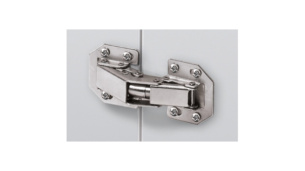 Aufschraubscharnier Mini mit Feder, Öffn